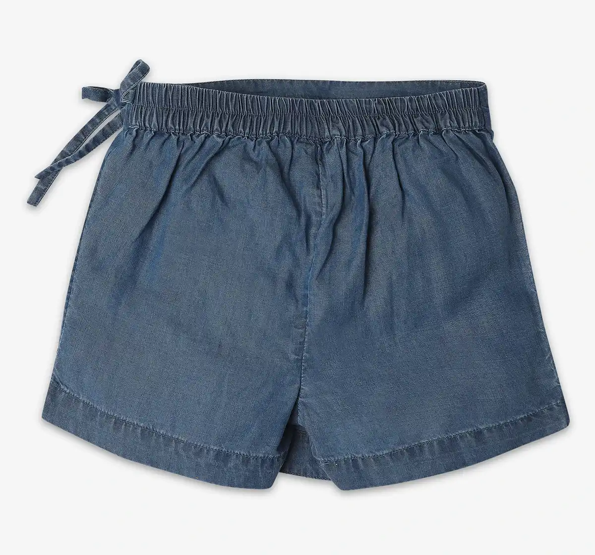 Girls Denim Tie-Up Skorts - Blue