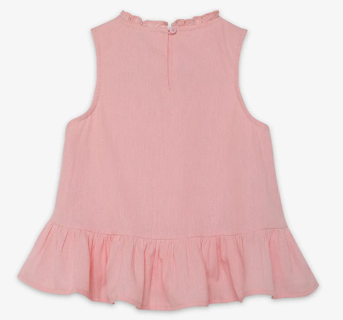 Girls  Schiffli Embroidered Top - Pink
