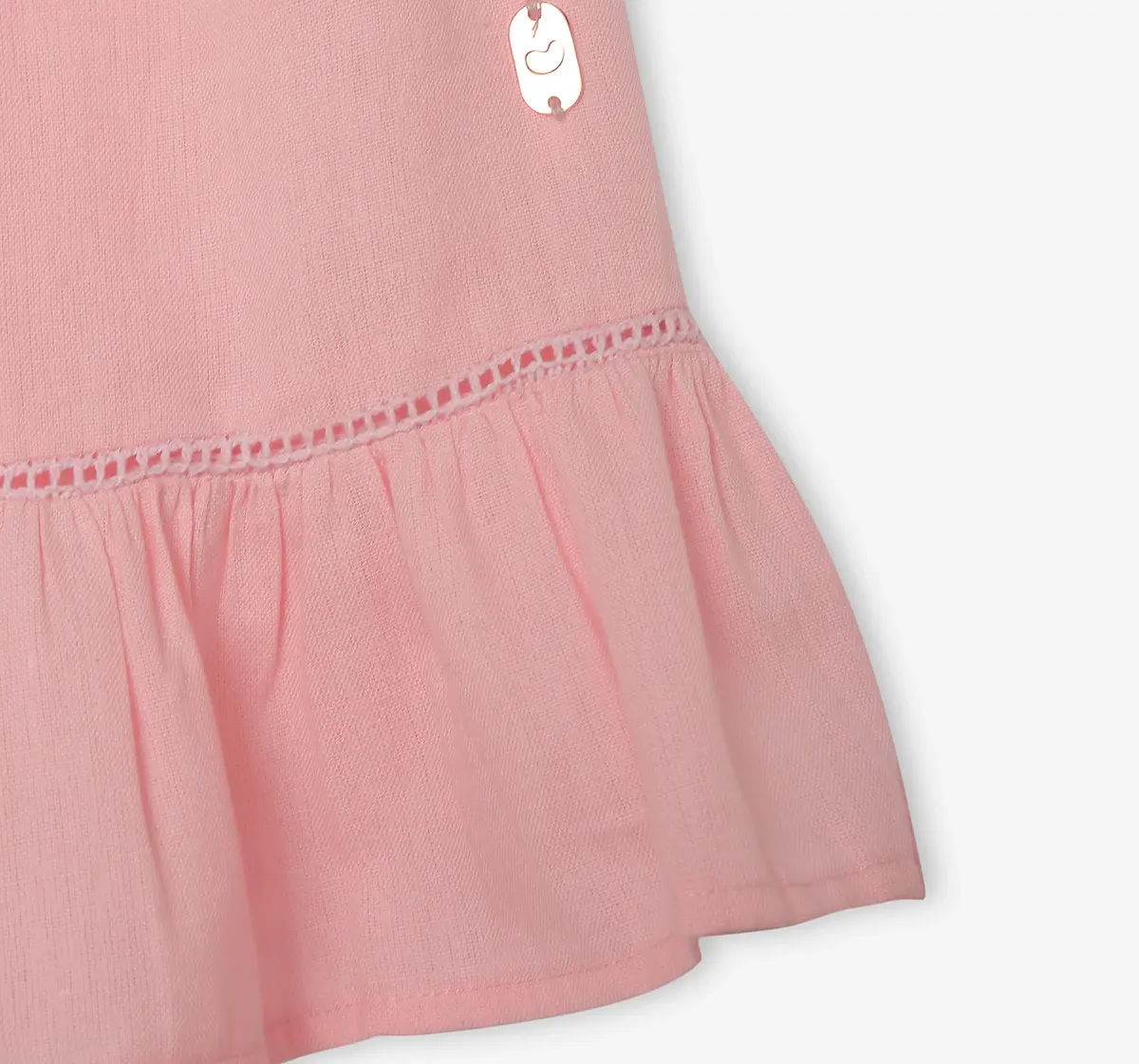 Girls  Schiffli Embroidered Top - Pink