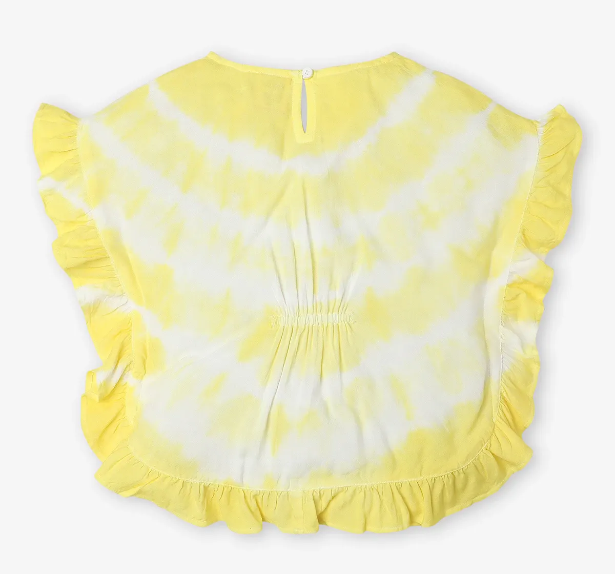 Girls Tie Dye Poncho Top - Yellow