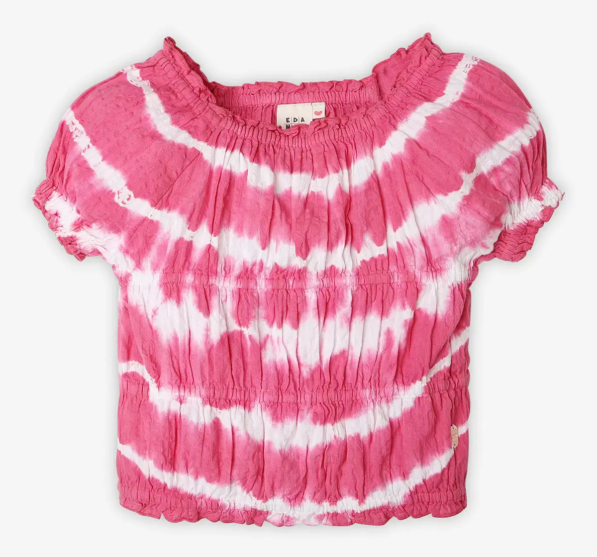 Girls Printed 100% Cotton Top - Pink