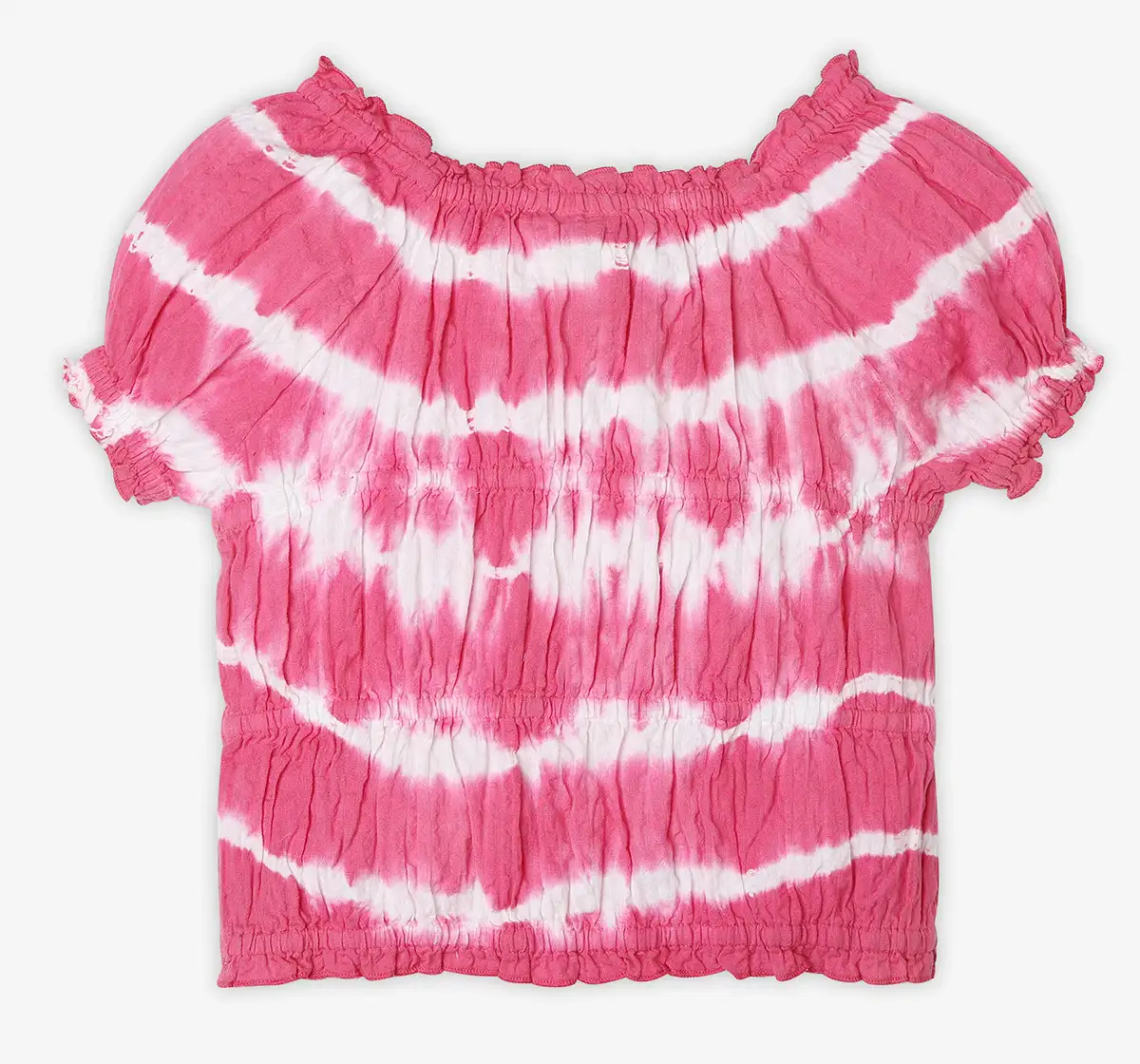 Girls Printed 100% Cotton Top - Pink