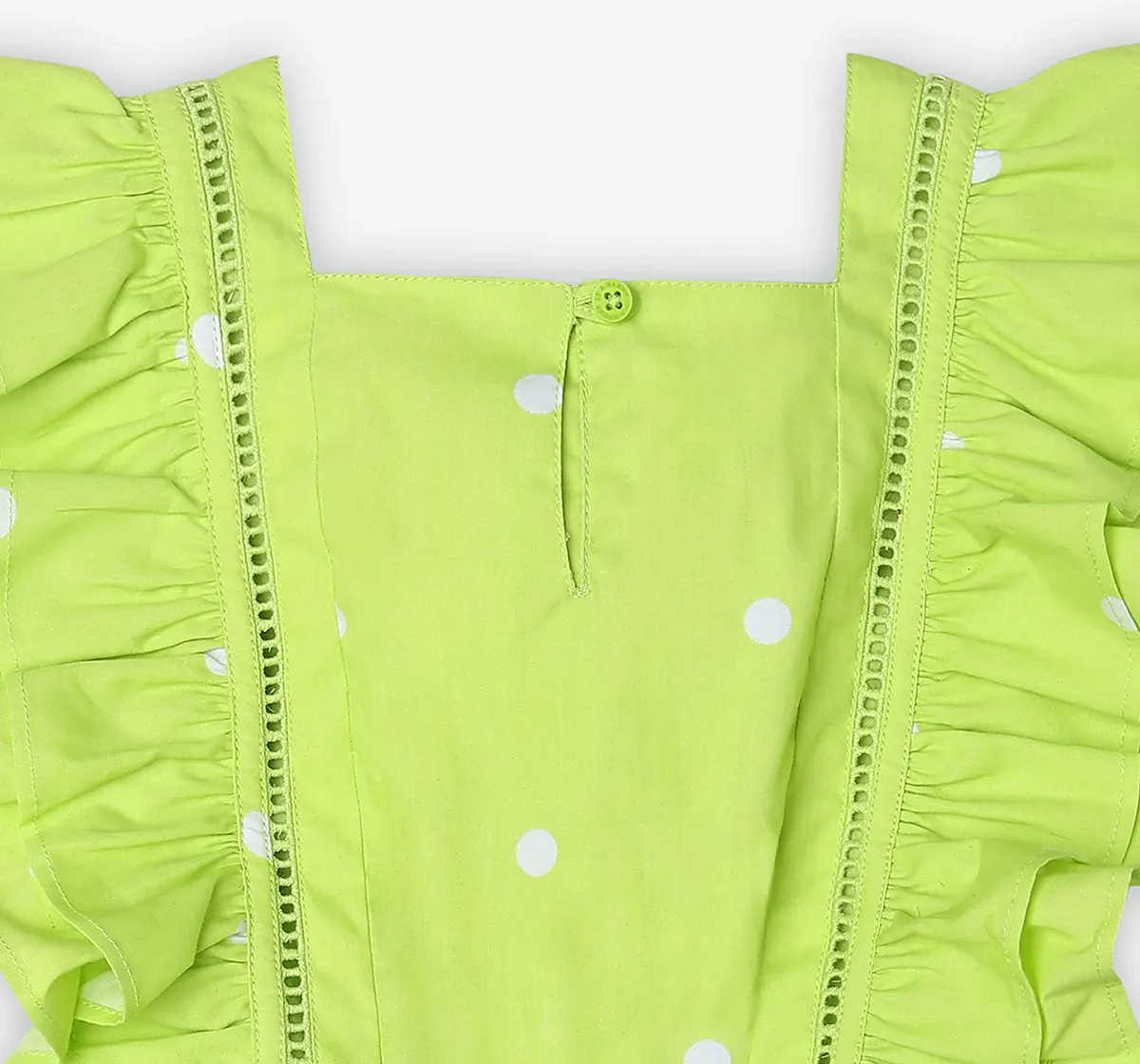 Girls Printed Top - Lime Green