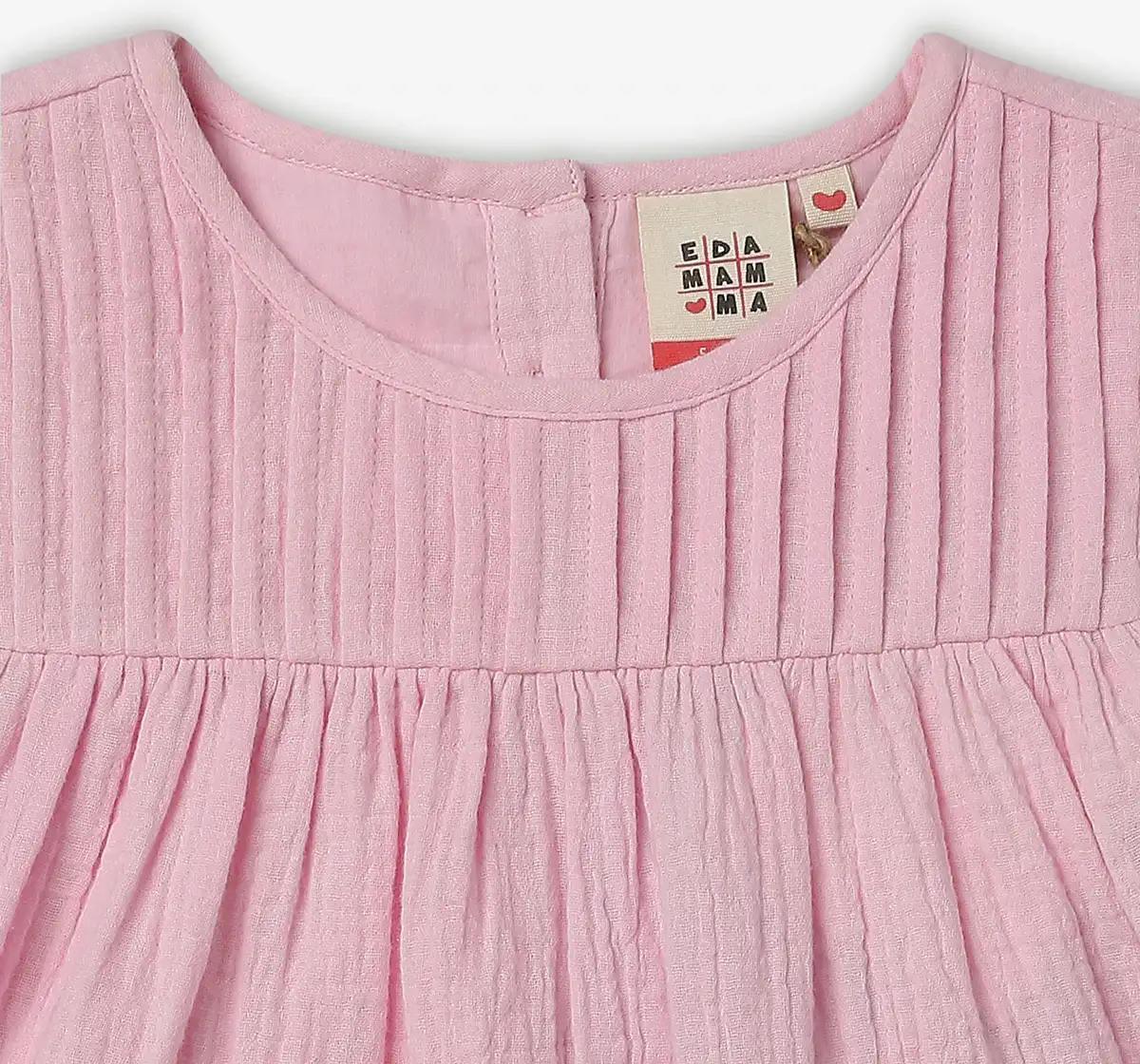 Girls Embroidered 100% Cotton Top - Pink