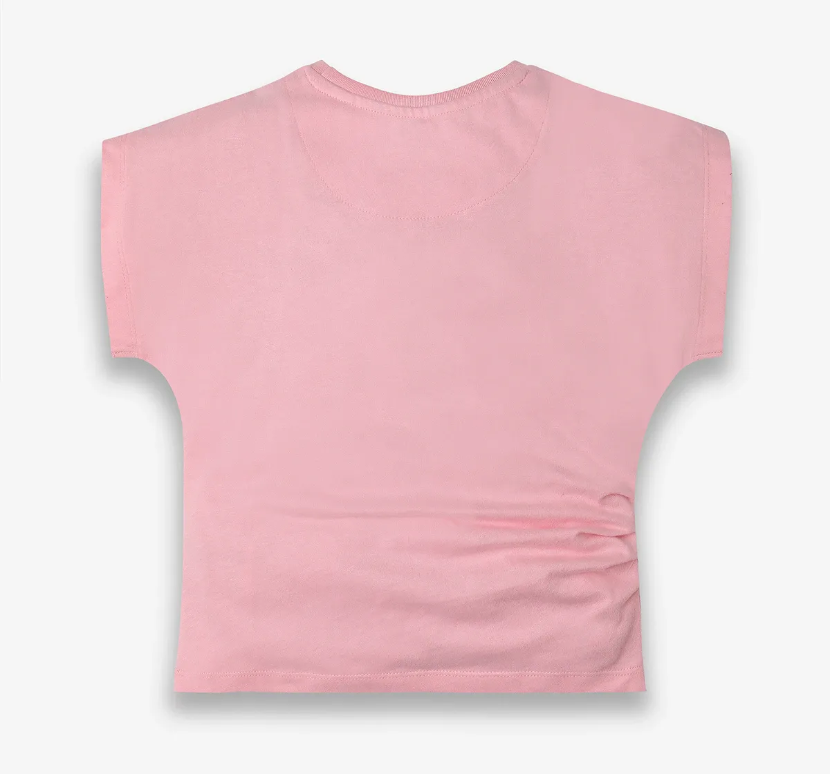 Girls Printed 100% Cotton T-Shirt - Pink