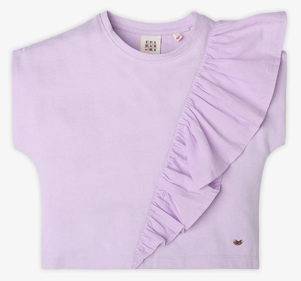 Girls Ruffle Detail Tshirt - Lavender