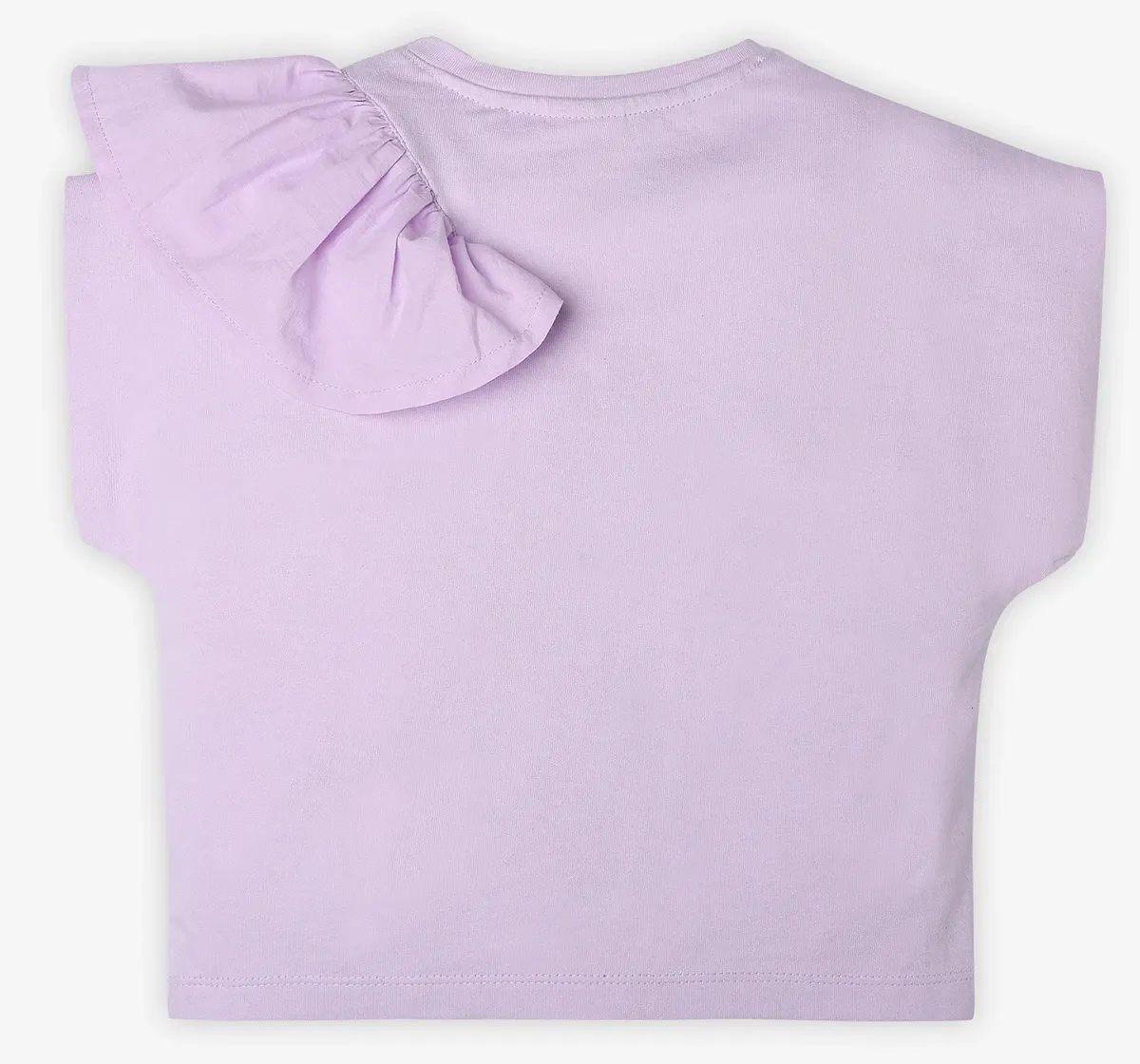 Girls Ruffle Detail Tshirt - Lavender