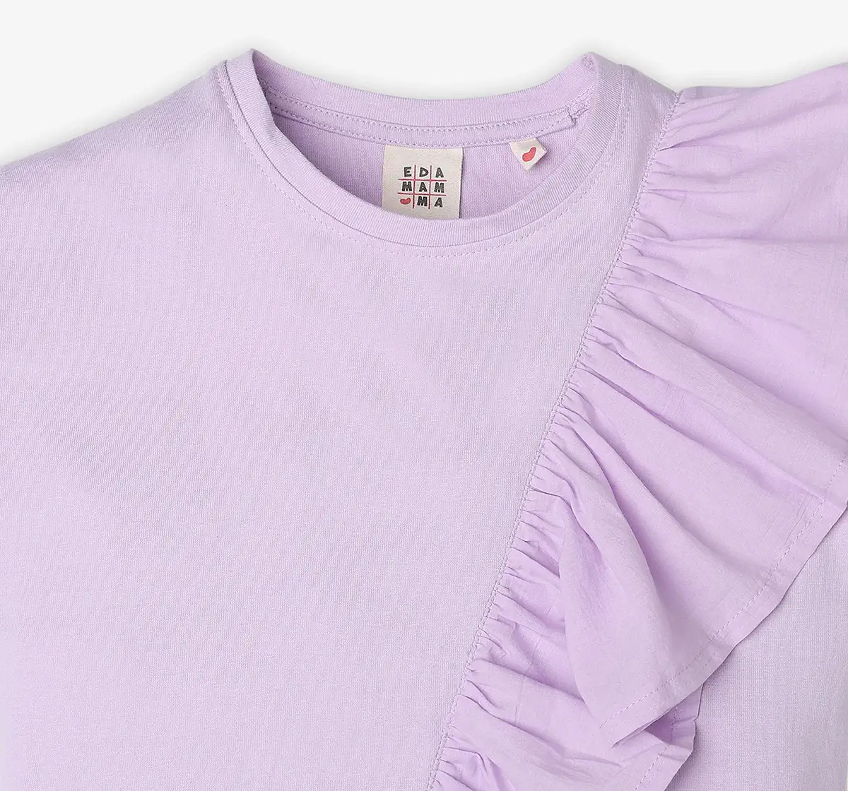 Girls Ruffle Detail Tshirt - Lavender
