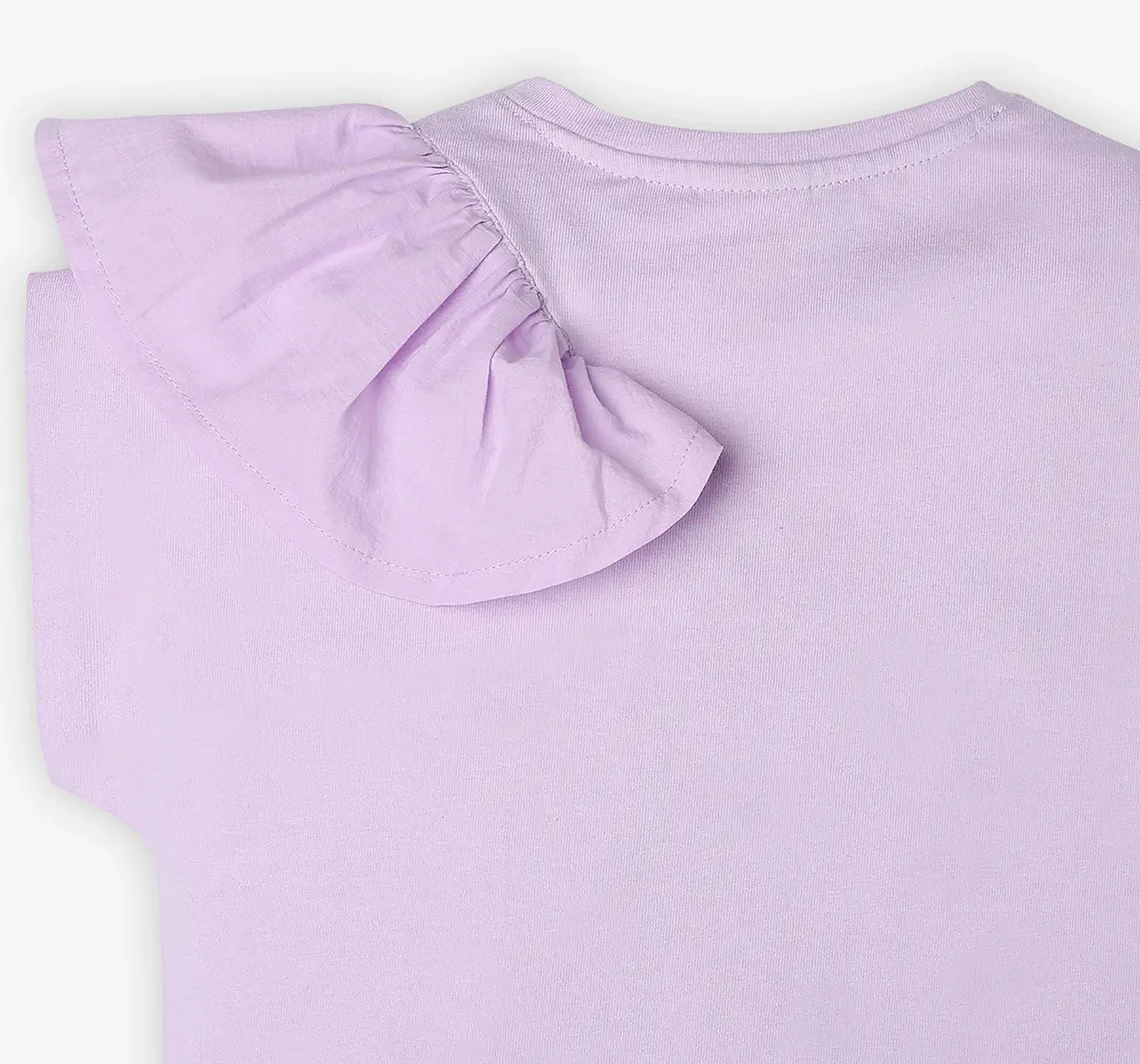 Girls Ruffle Detail Tshirt - Lavender