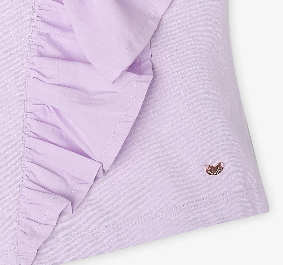 Girls Ruffle Detail Tshirt - Lavender
