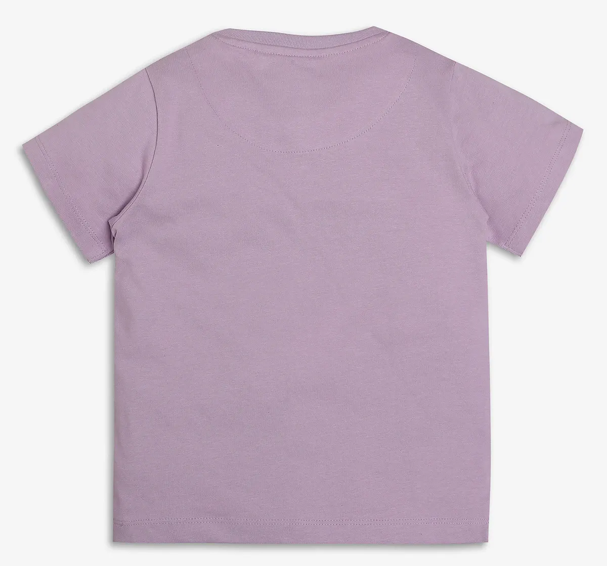 Girls 100% Cotton Embroidered Patch T-Shirt - Lavender