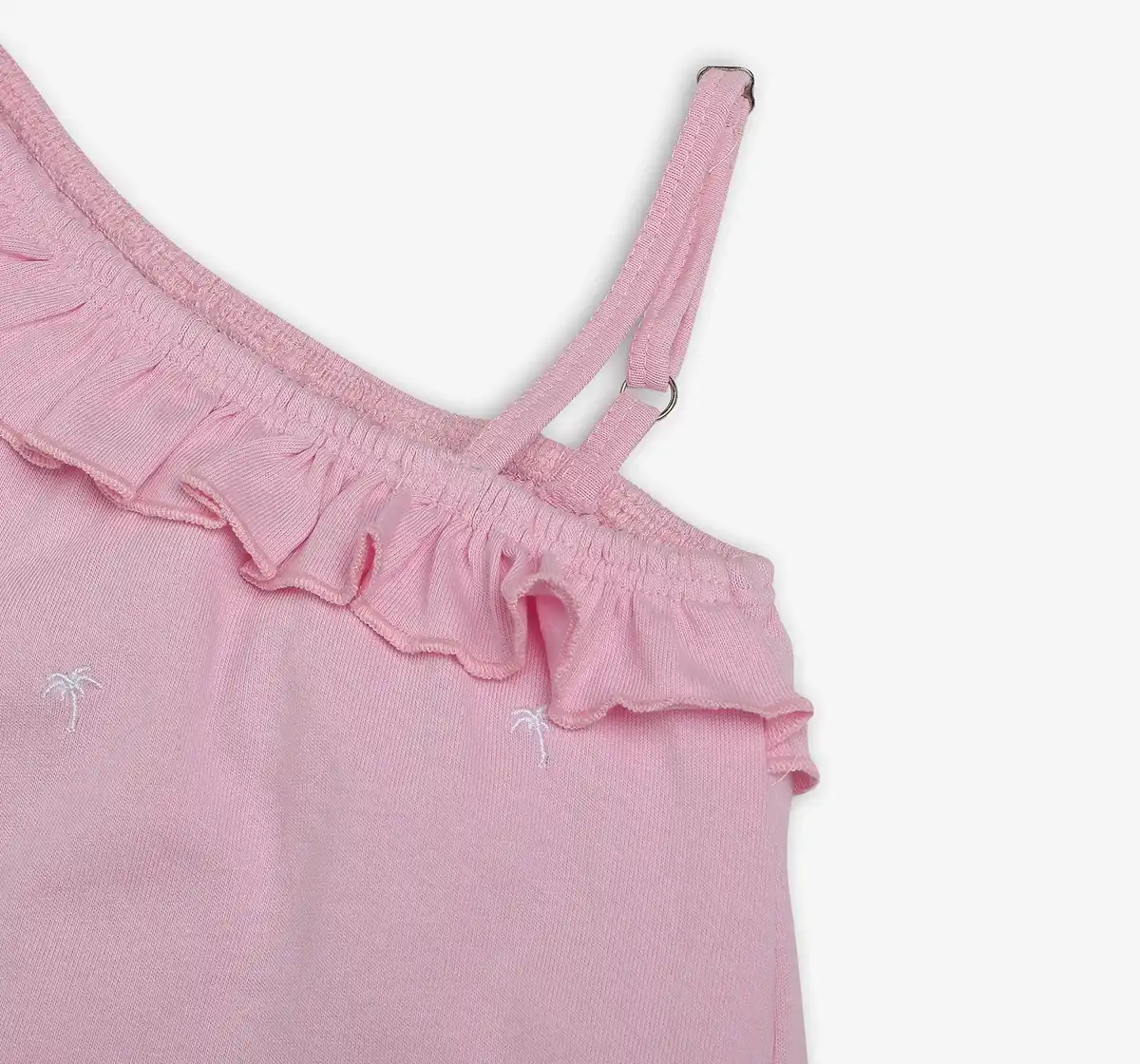 Girls 100% Cotton Embroidered T-Shirt - Pink