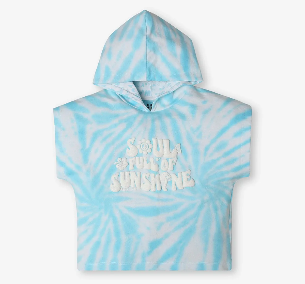 Girls Tie Dye Hooded Tshirt - Blue
