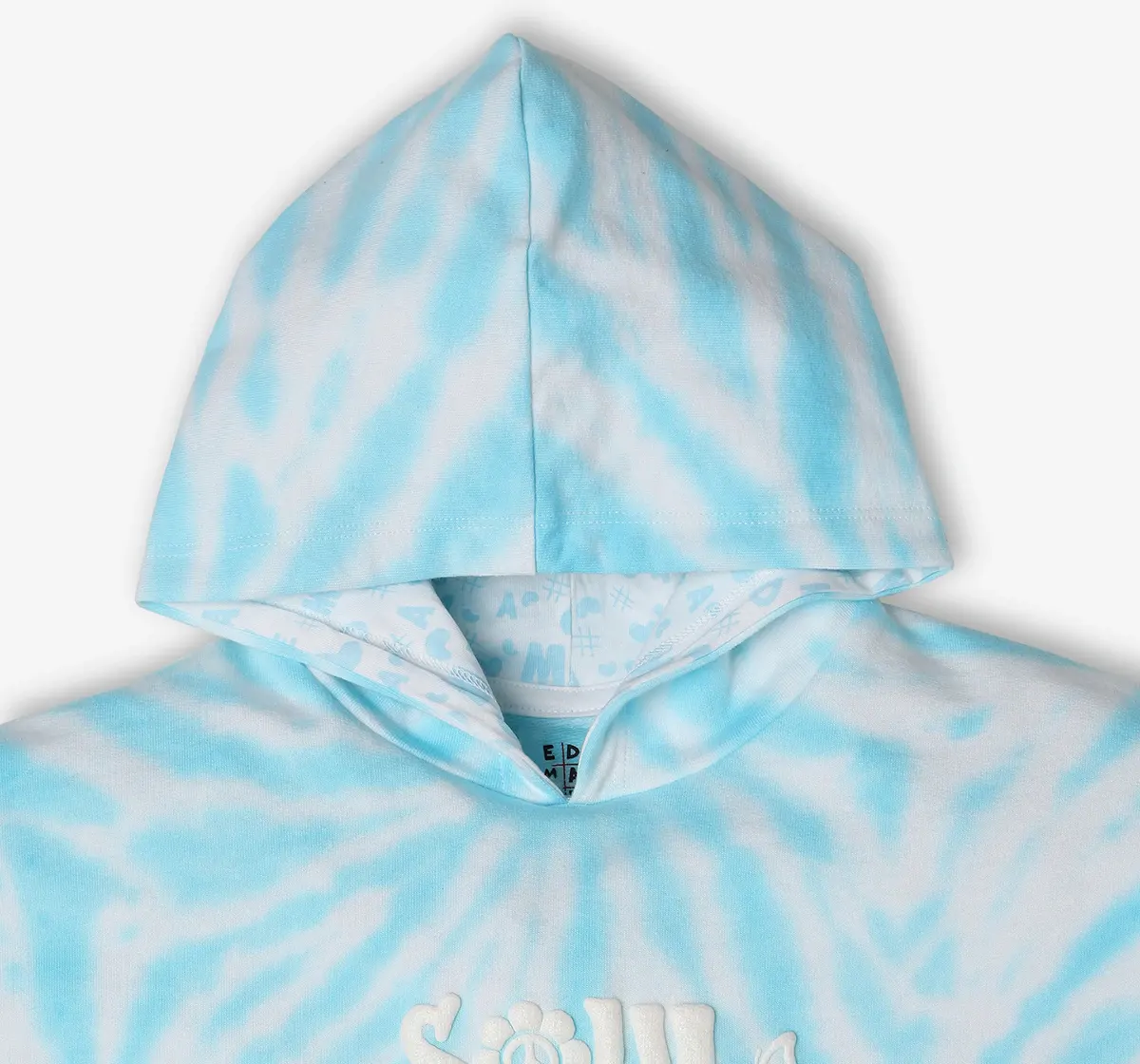 Girls Tie Dye Hooded Tshirt - Blue