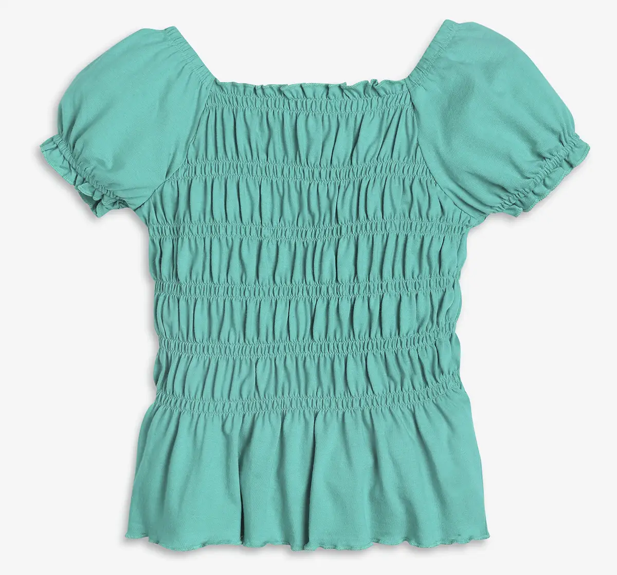 Girls Smocked Tshirt- Green
