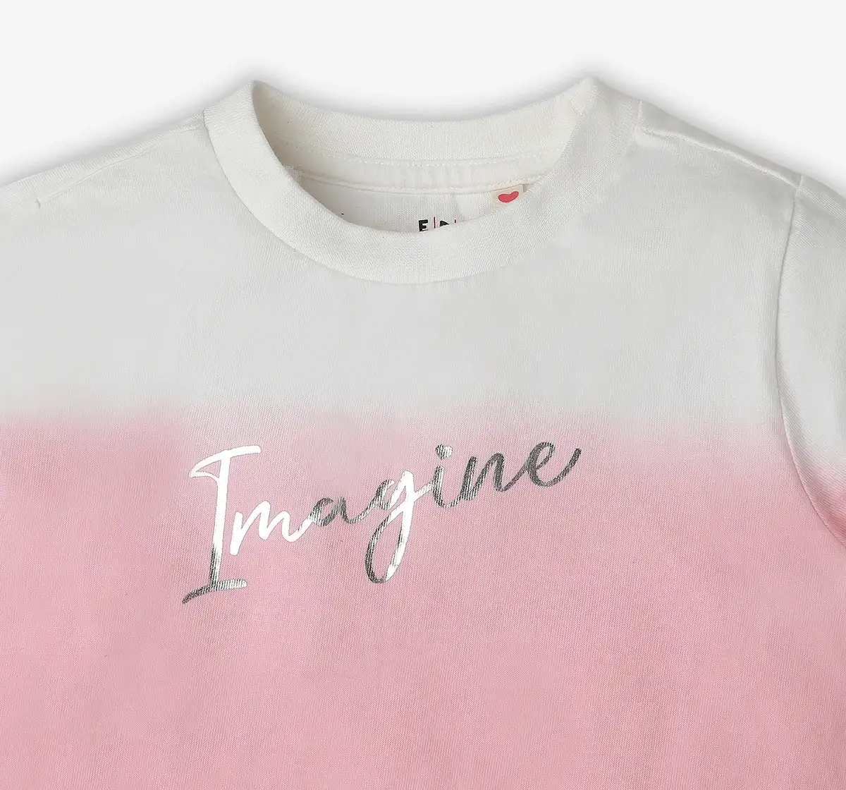 Girls Printed 100% Cotton T-Shirt - Pink