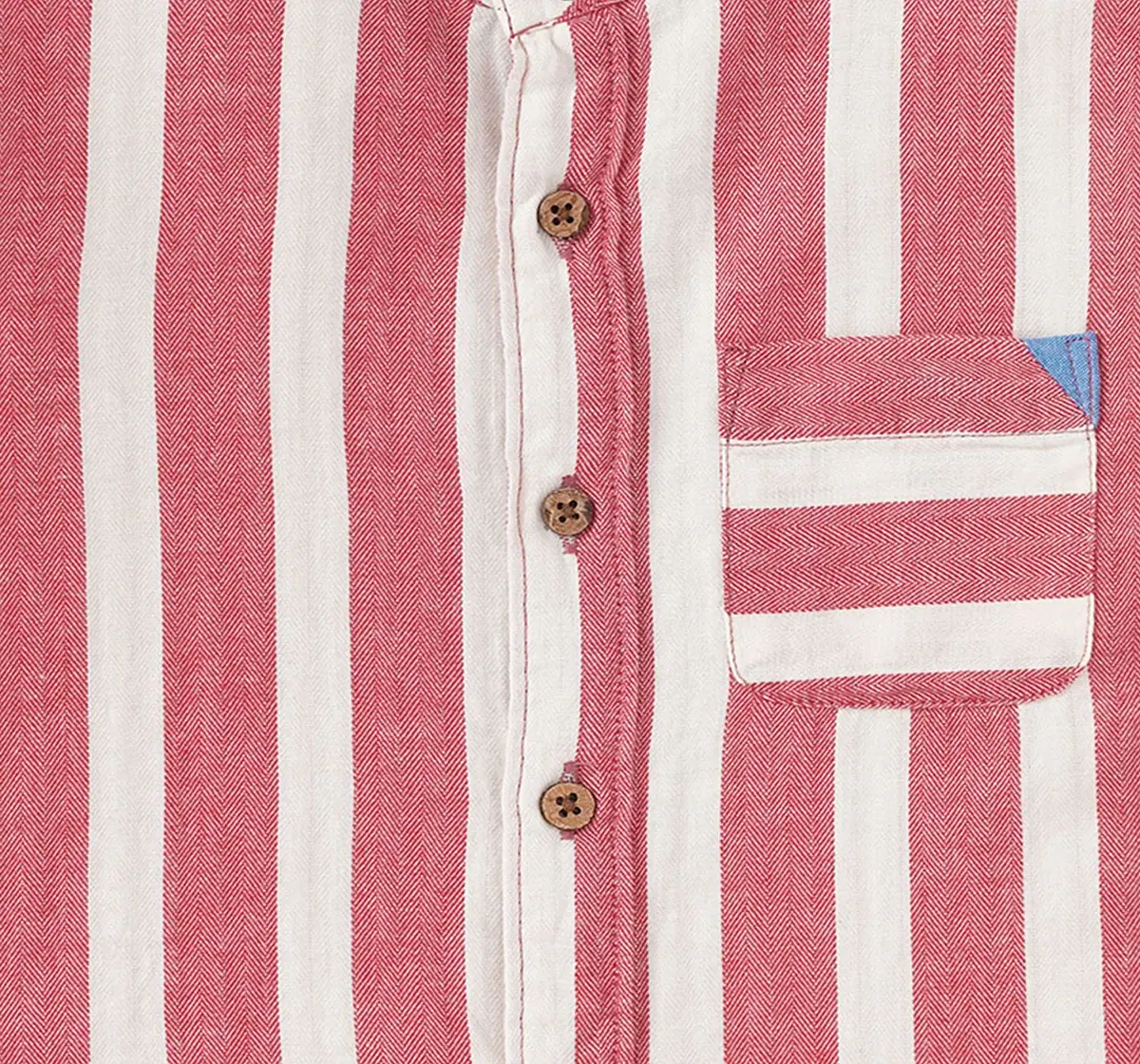 Boys Mandarin Collar Striped Shirt