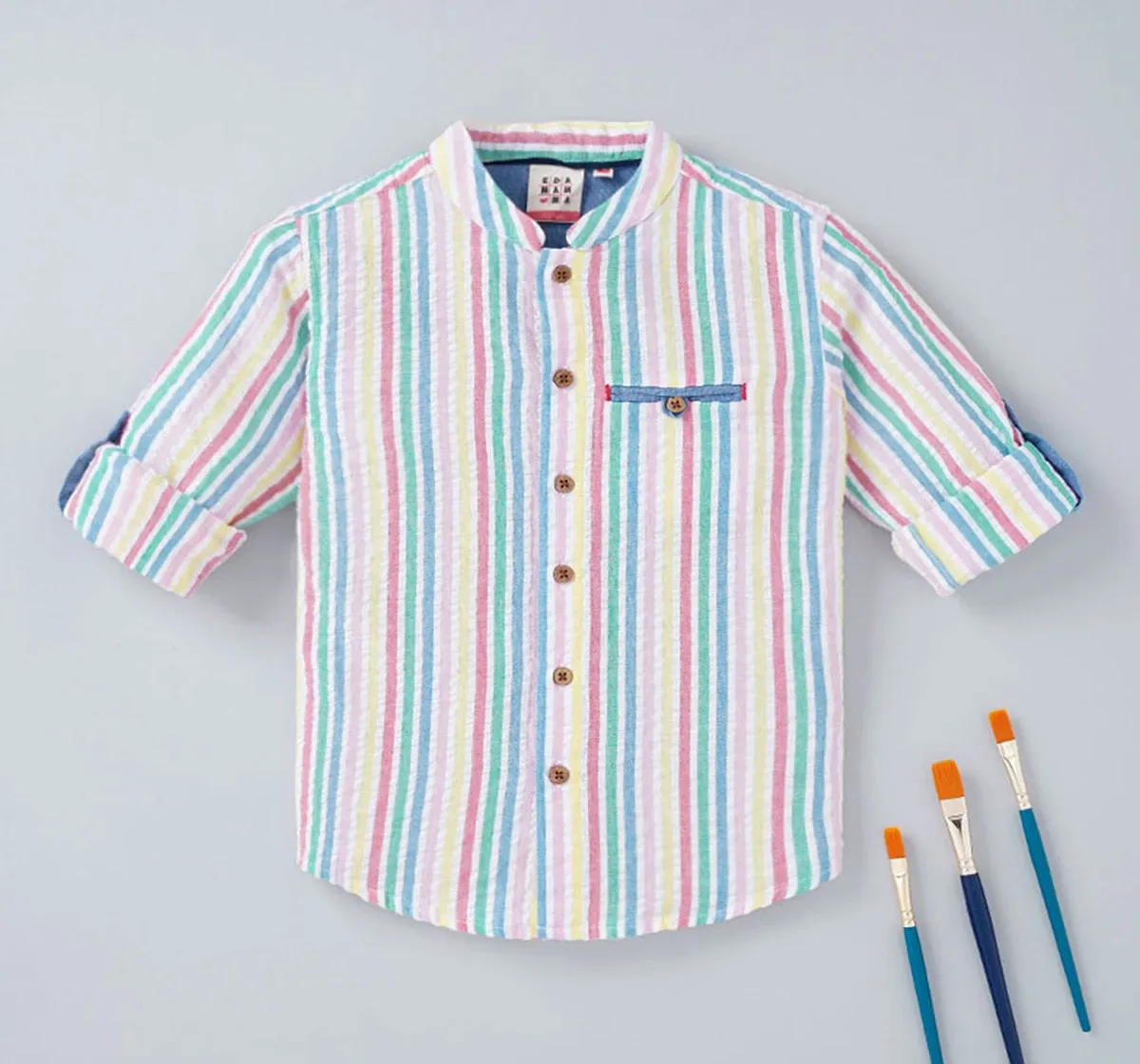 Boys Multicolour Striped Shirt