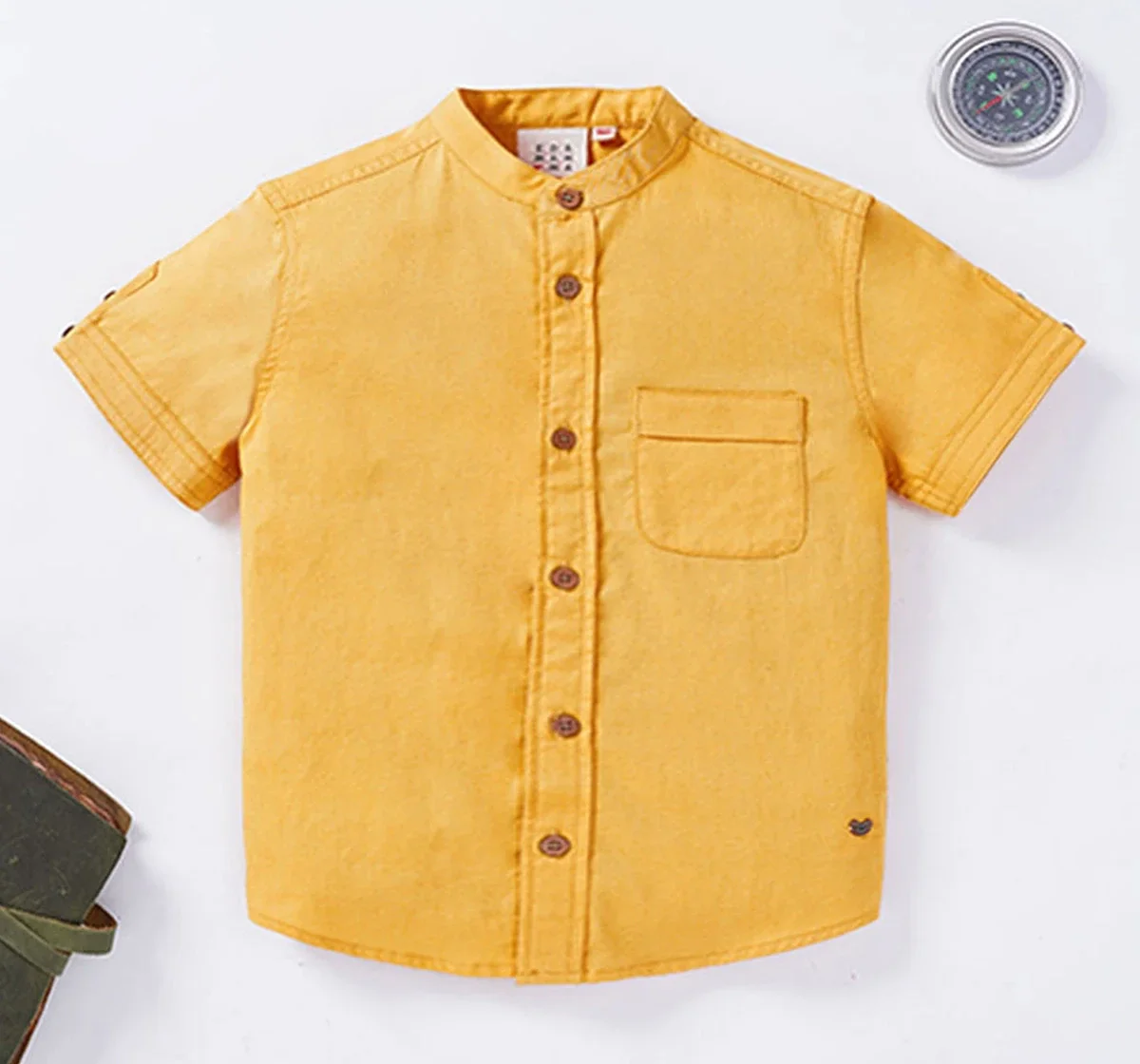 Boys Mandarin Collar Shirt