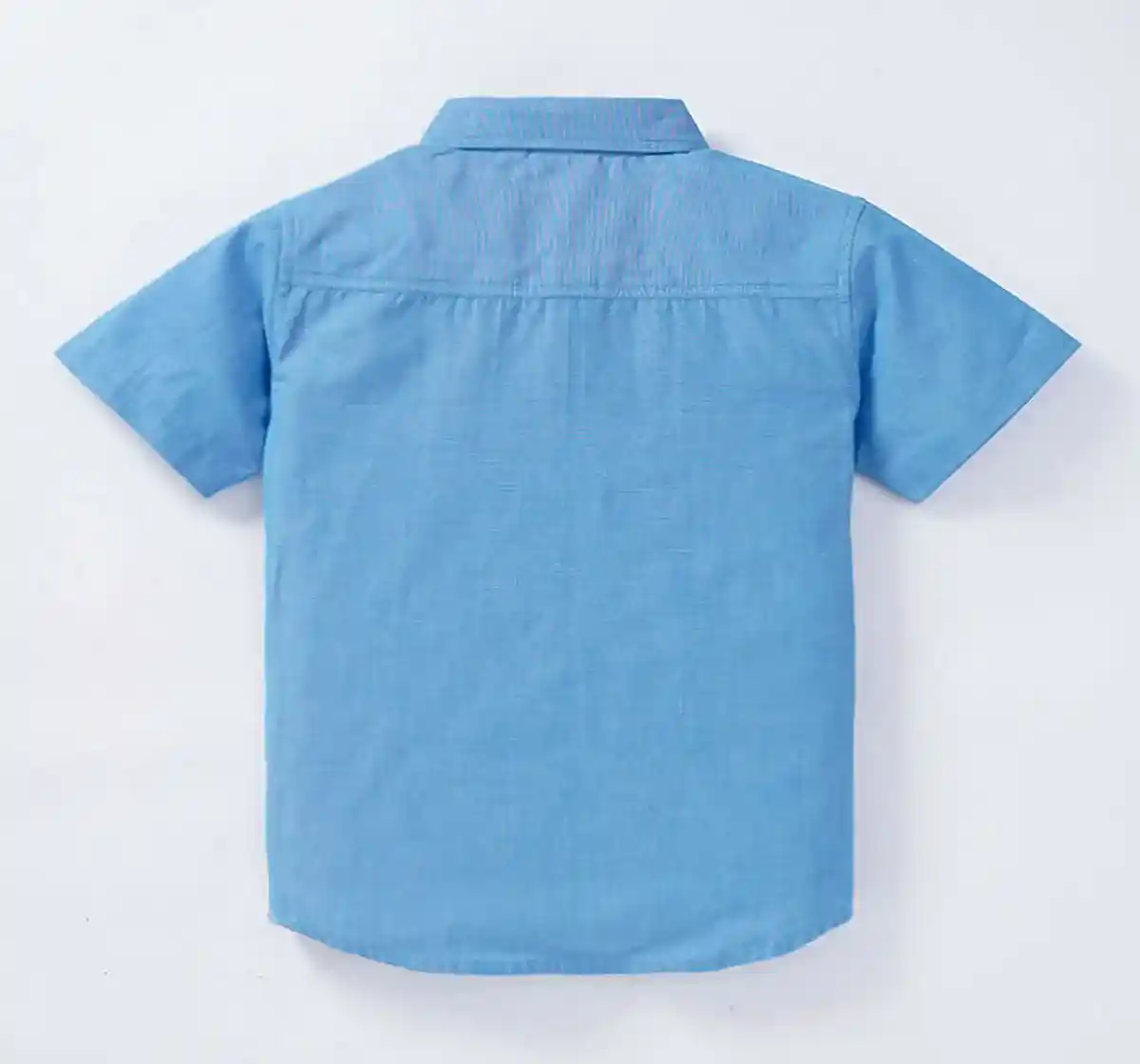 Boys Solid Collar Shirt With Front Pocket