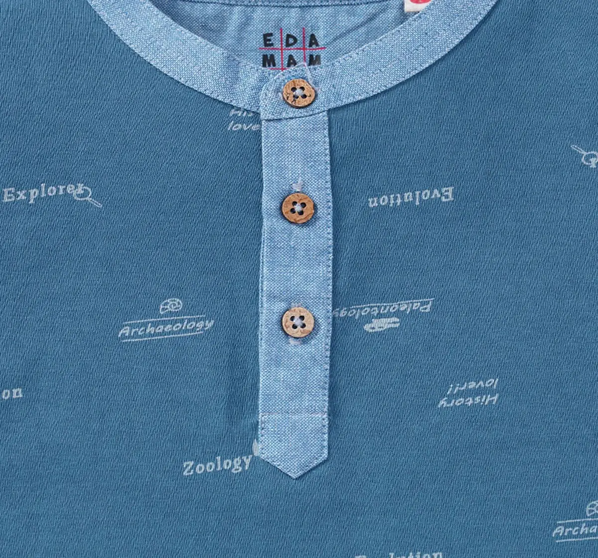 Boys All Over Printed Henley T-Shirt