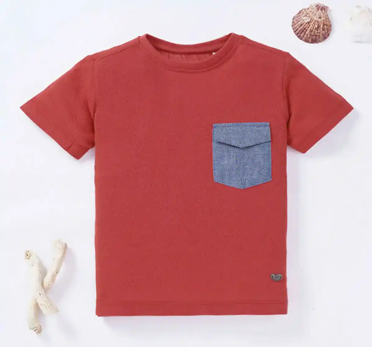 Boys Front Chambray Pocket T-Shirt