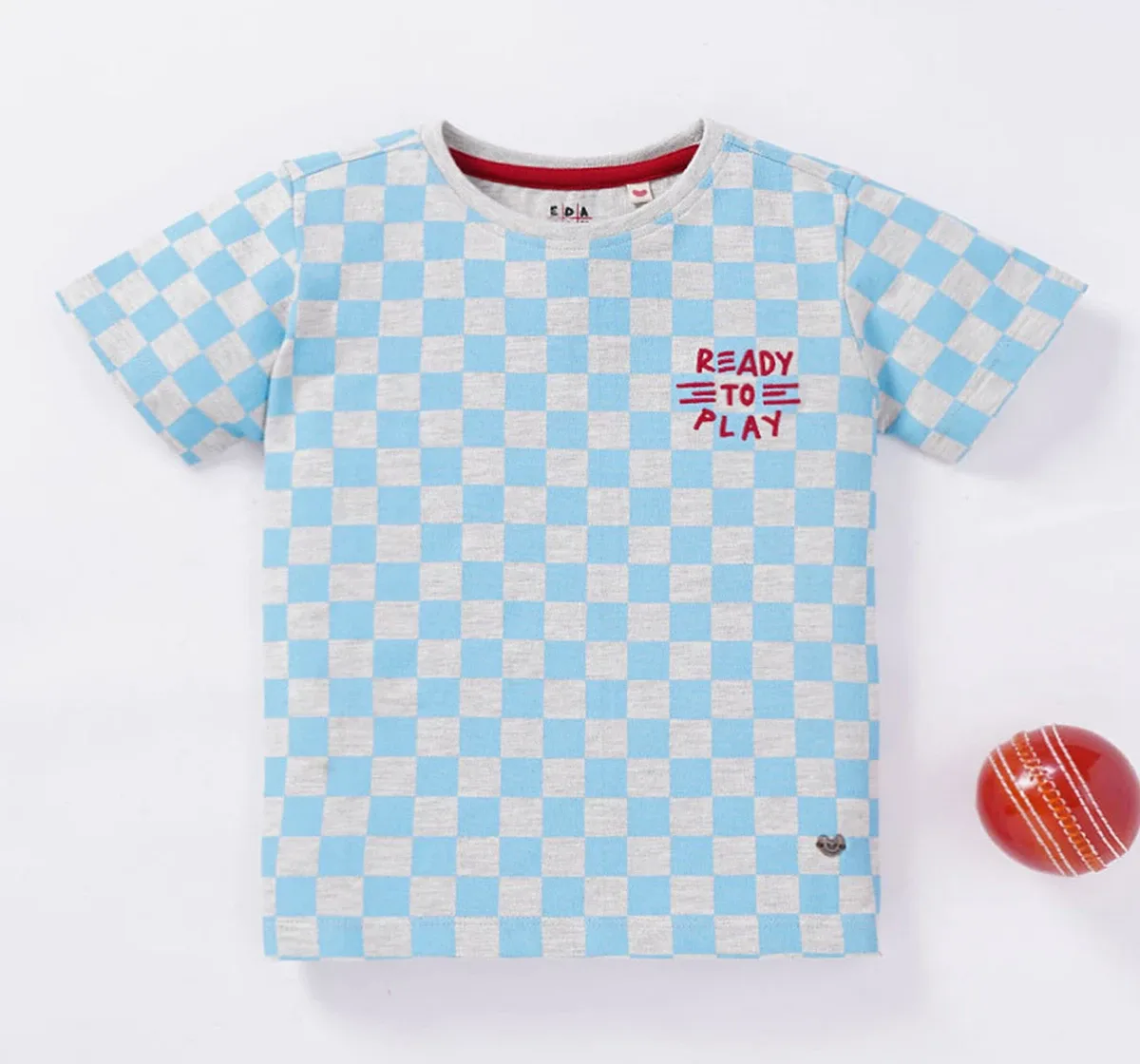 Boys Check Printed T-Shirt