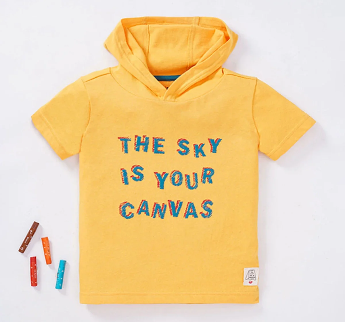 Boys Hooded T-Shirt With Chest Print