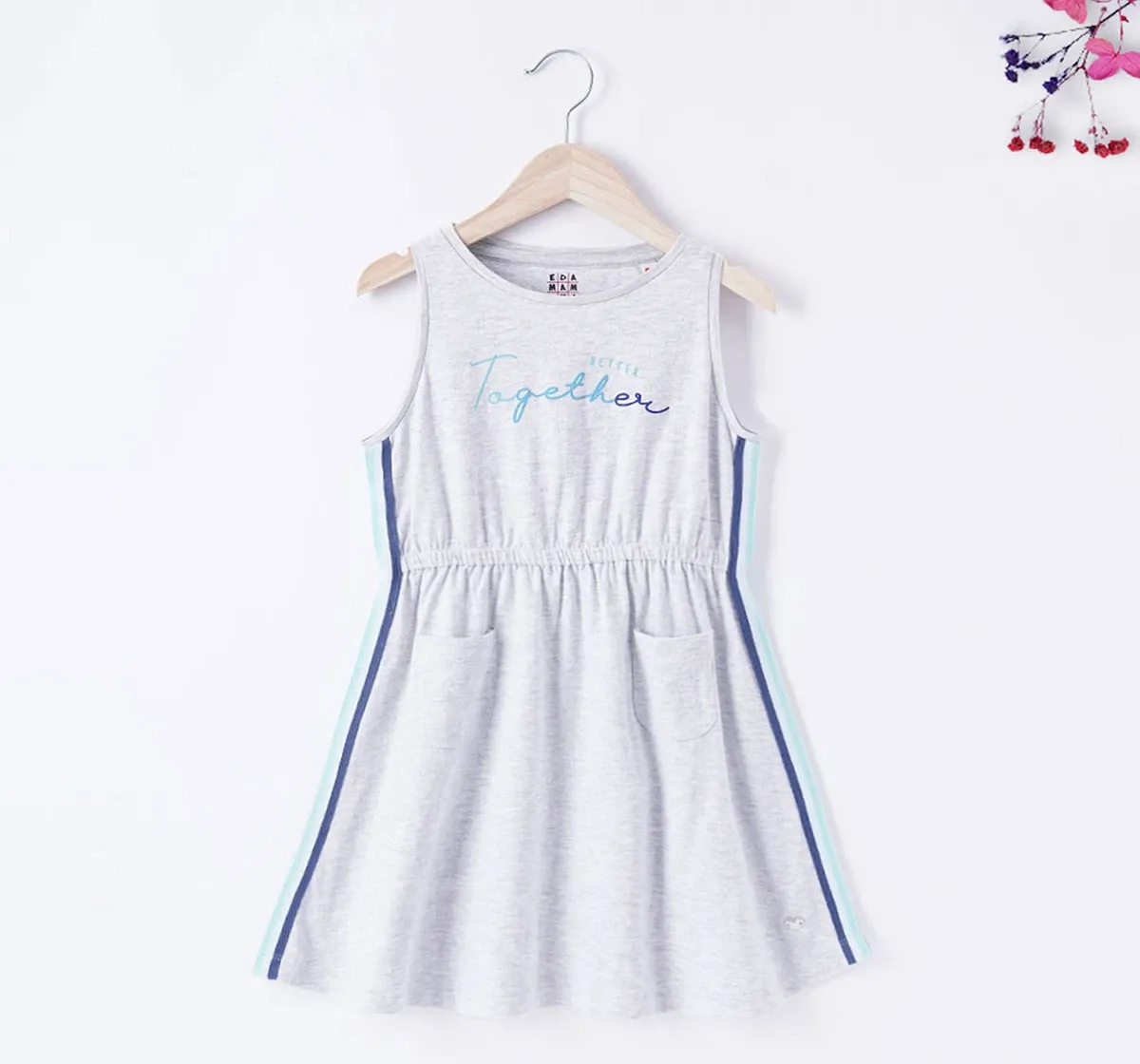 Girls Side Tape Tie Up Dress