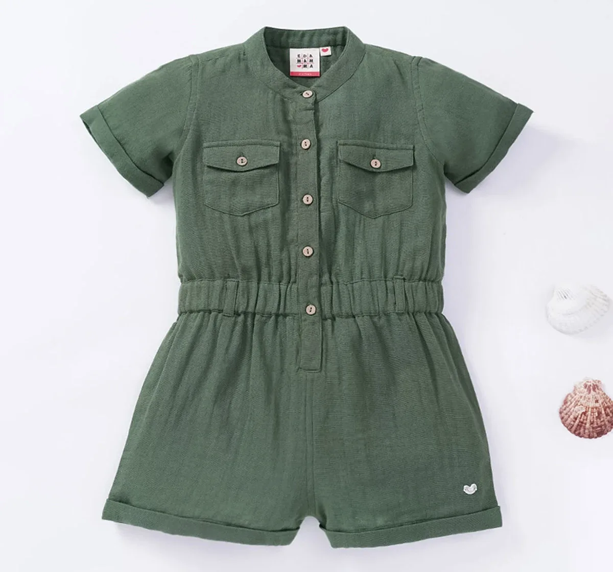 Girls Front Pocket Tie Up Jumpsuit