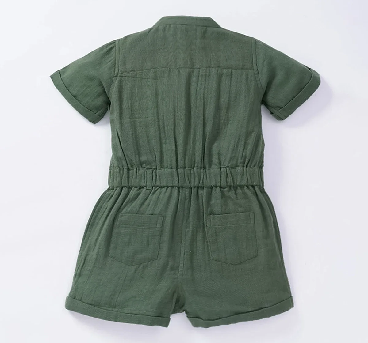 Girls Front Pocket Tie Up Jumpsuit
