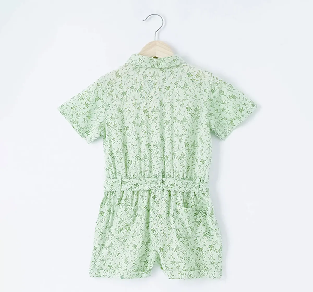 Girls Printed Tie Up Jumpsuit