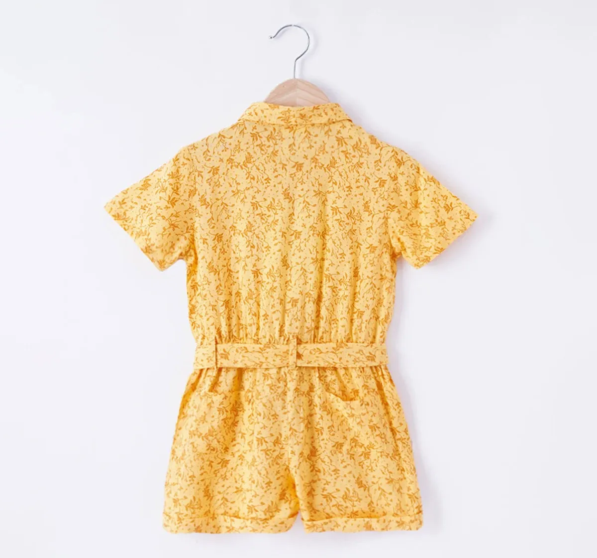 Girls Printed Tie Up Jumpsuit