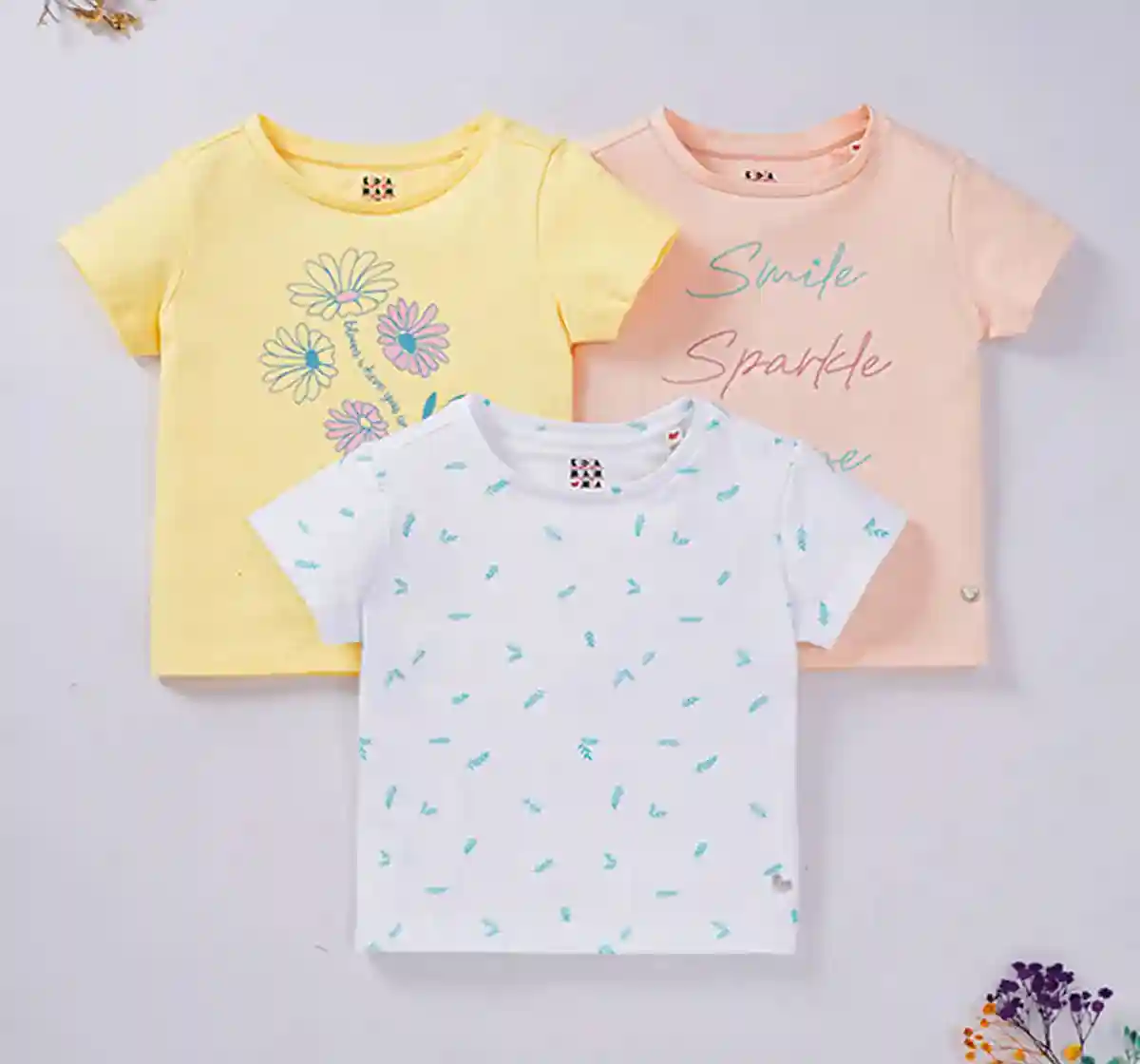 Girls Printed T-Shirt Pack Of 3