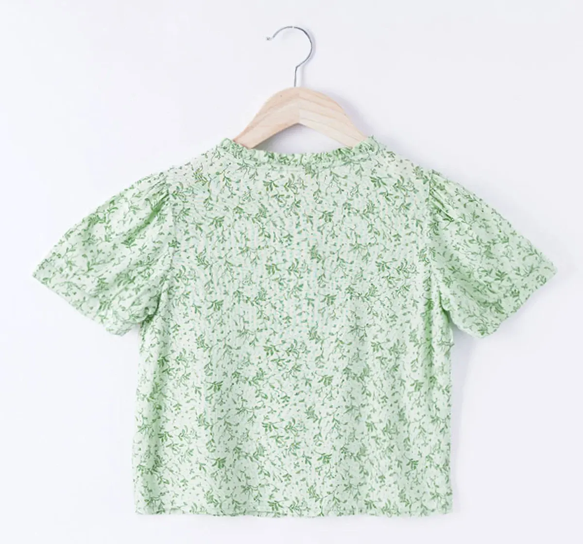 Girls Floral Buttoned Top