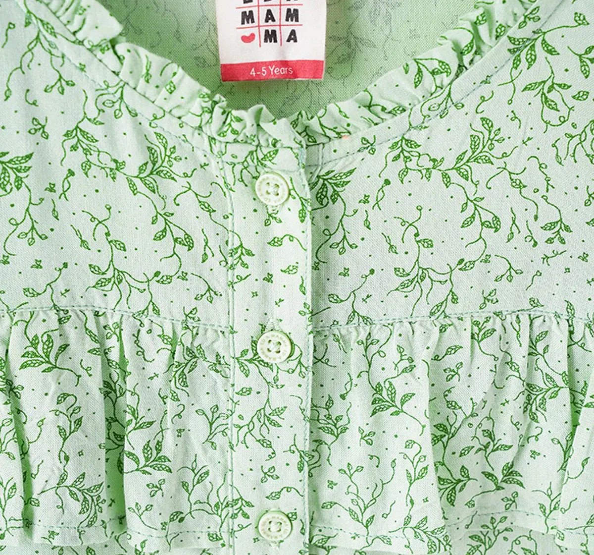 Girls Floral Buttoned Top