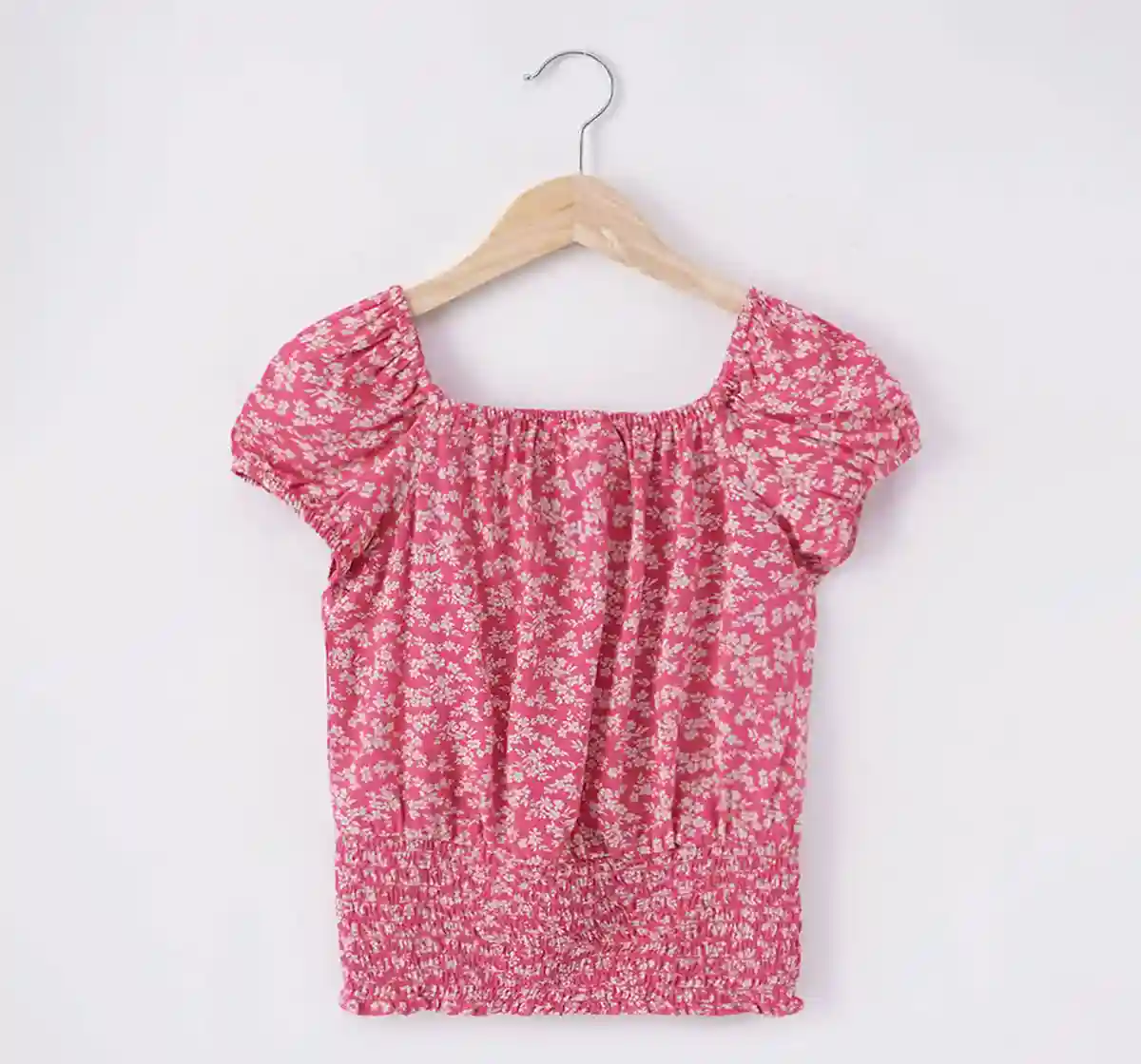 Girls Floral Smocked Top