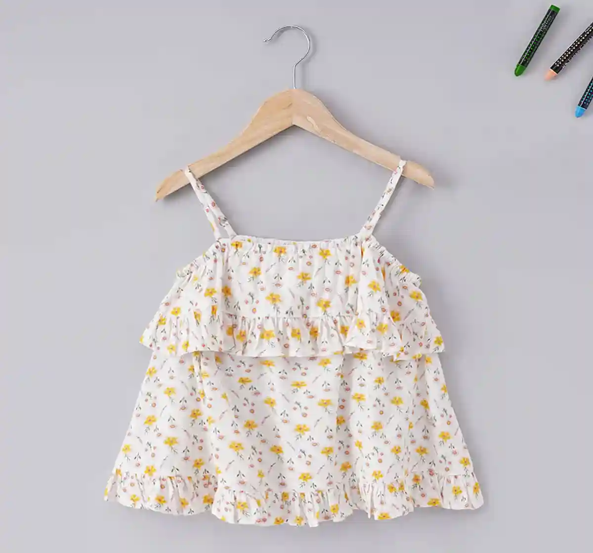 Girls Floral Tier Top