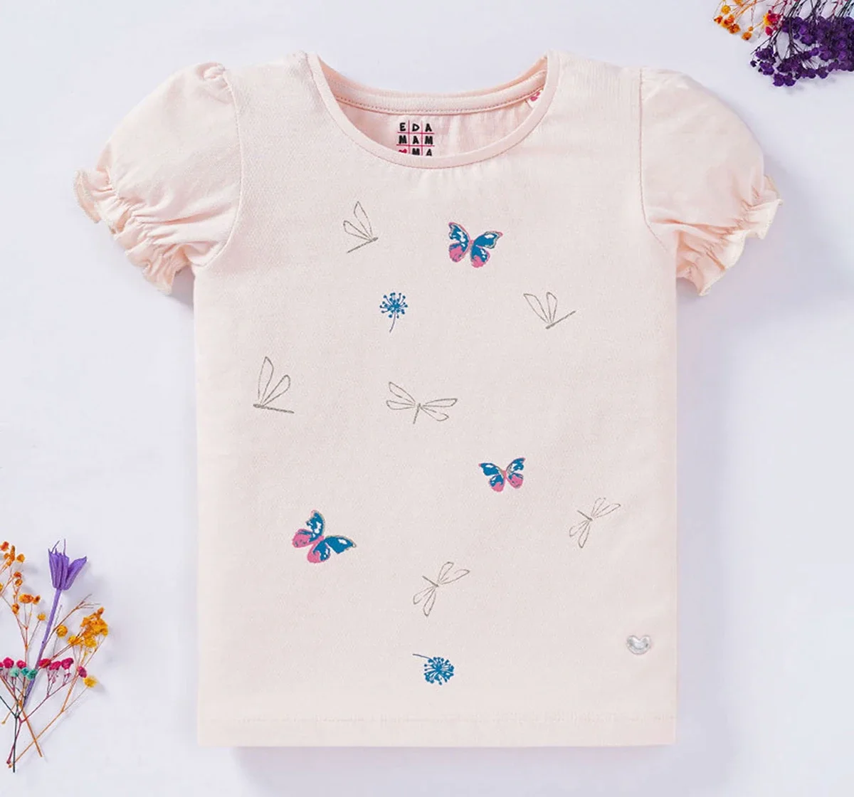 Girls Butterfly Print T-Shirt