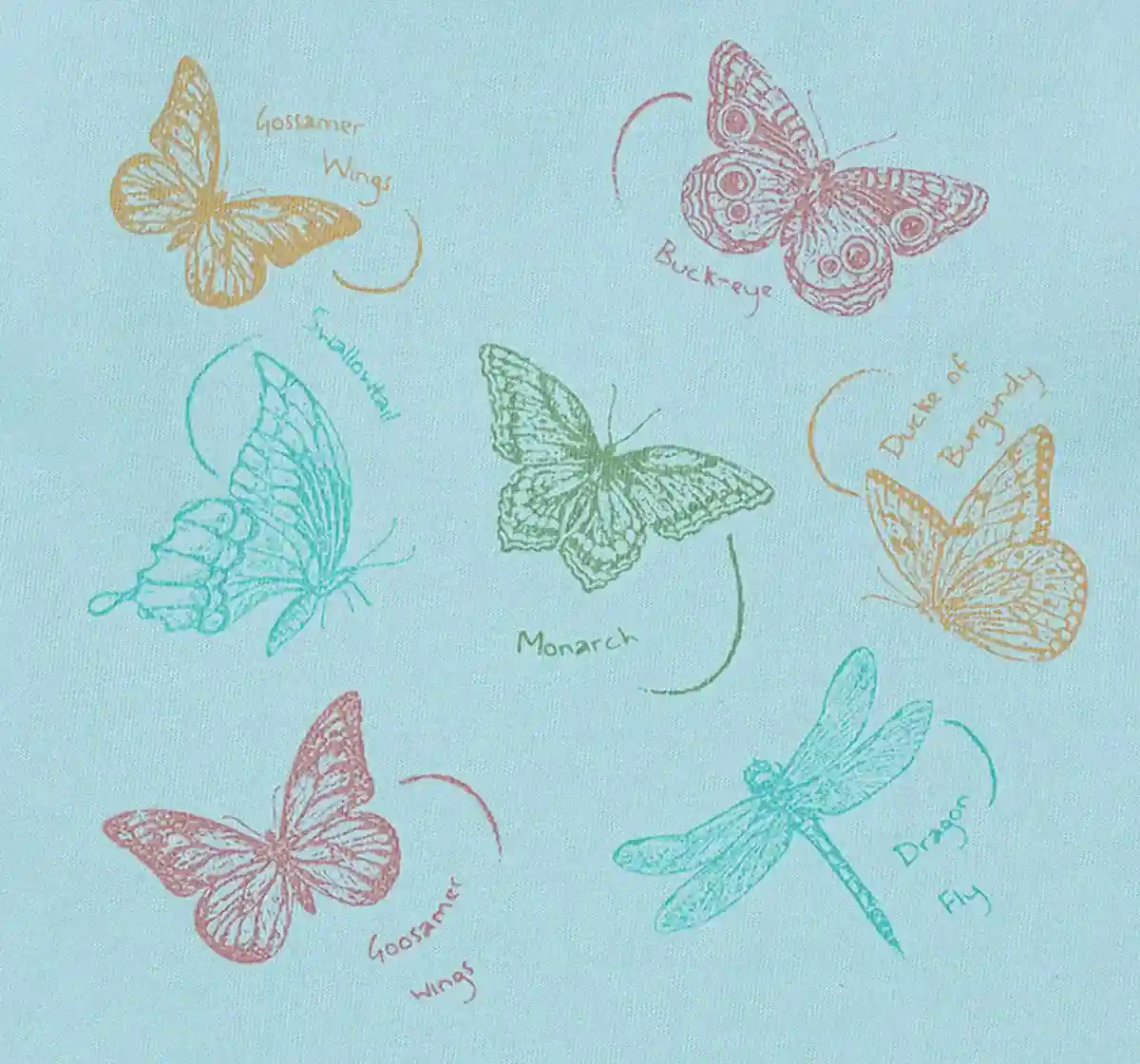 Girls Butterfly Print T-Shirt