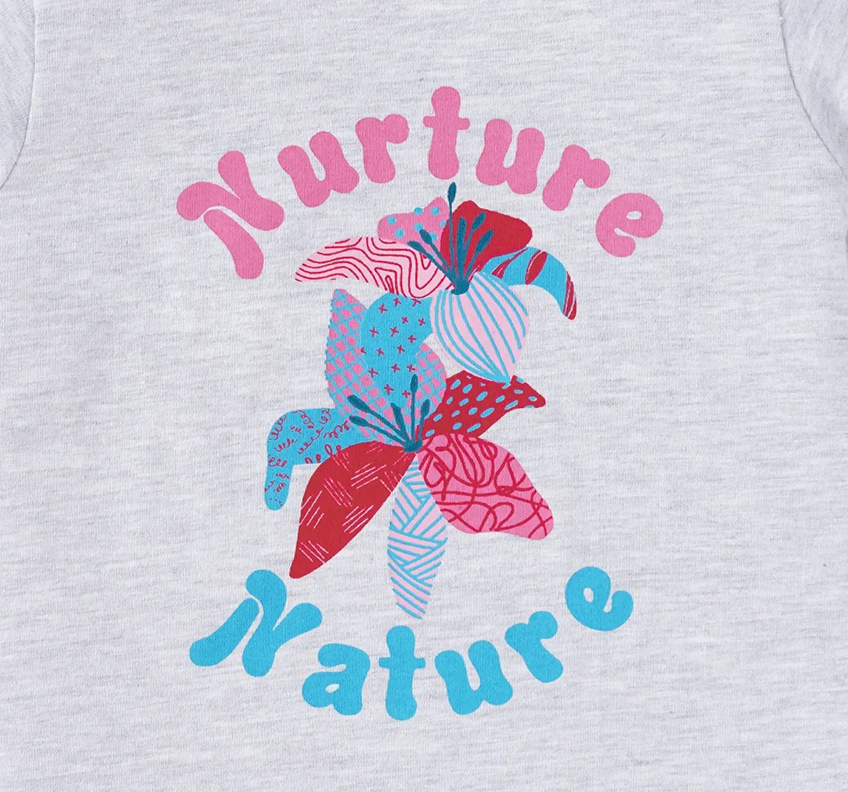 Girls Nurture Print Back Knot T-Shirt