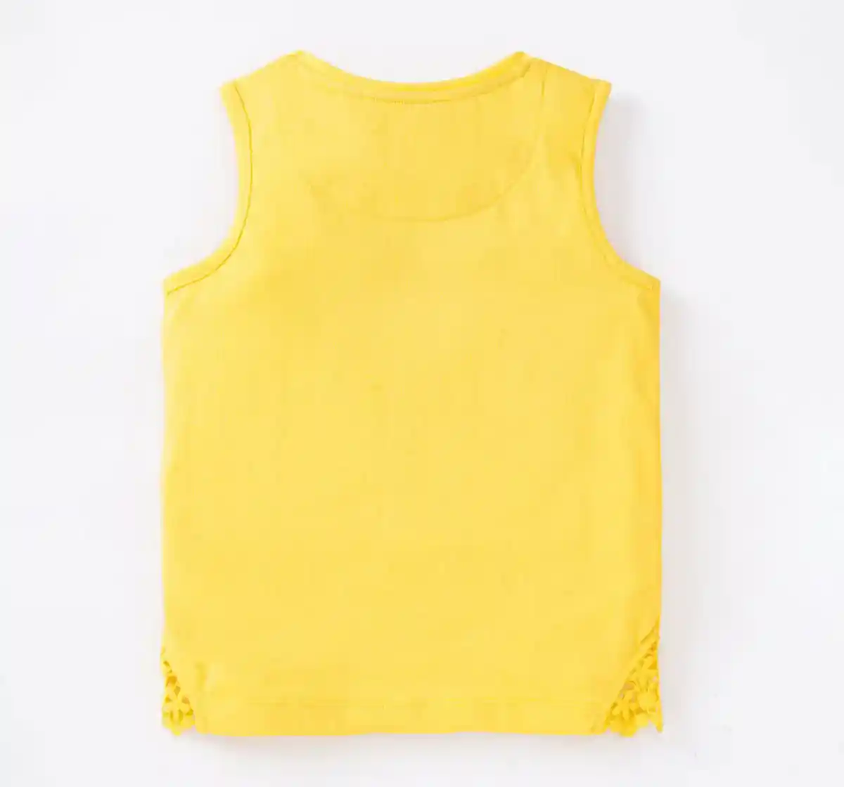 Girls Daisy Print Crochet Panel T-Shirt