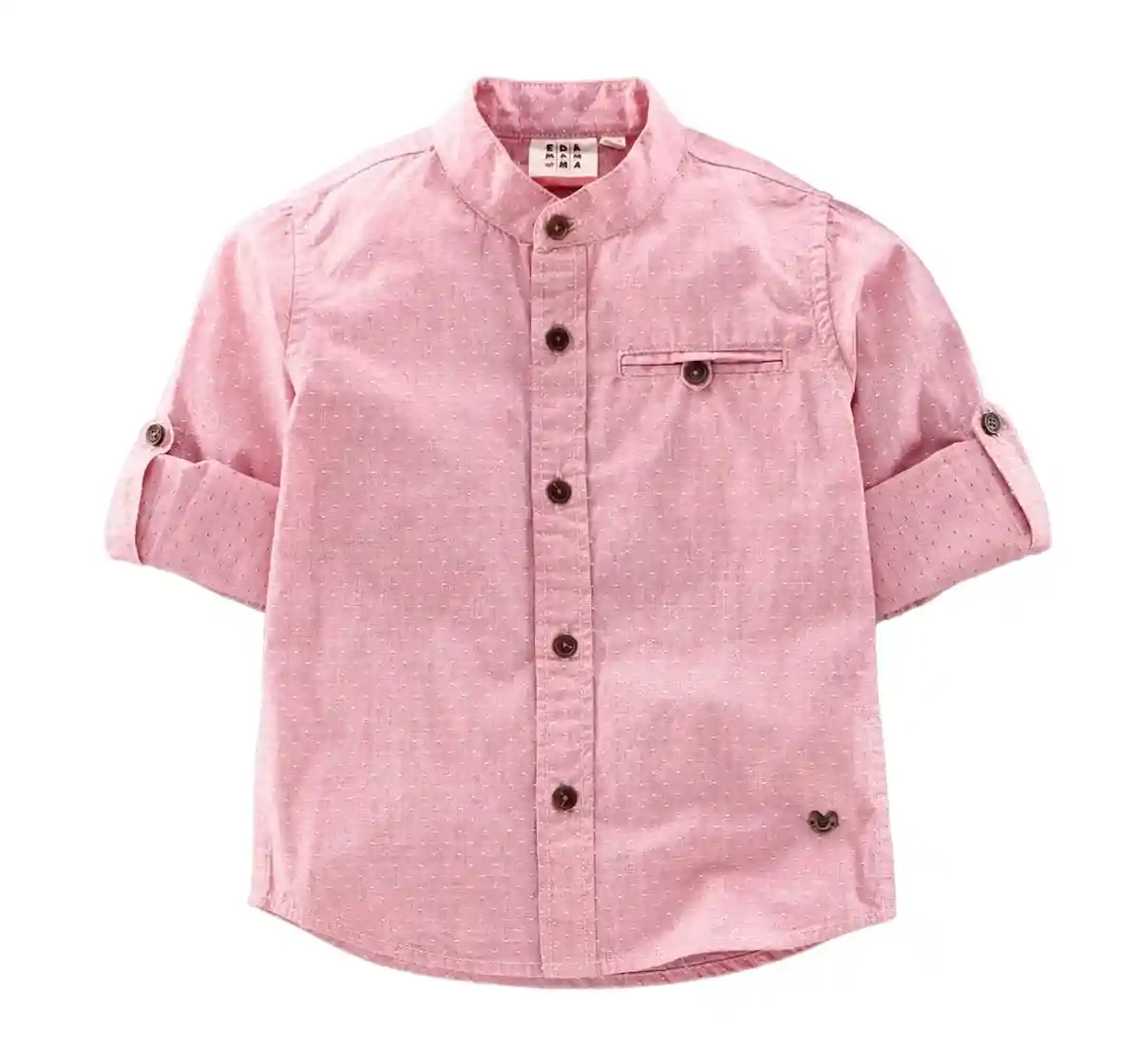 Henley Shirt With Roll Ups + Welt Pockets - Red