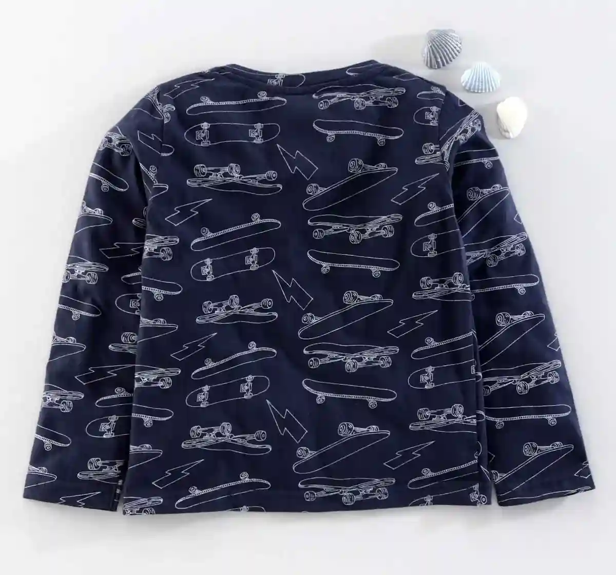 Boys Printed Organic Tee - Navy