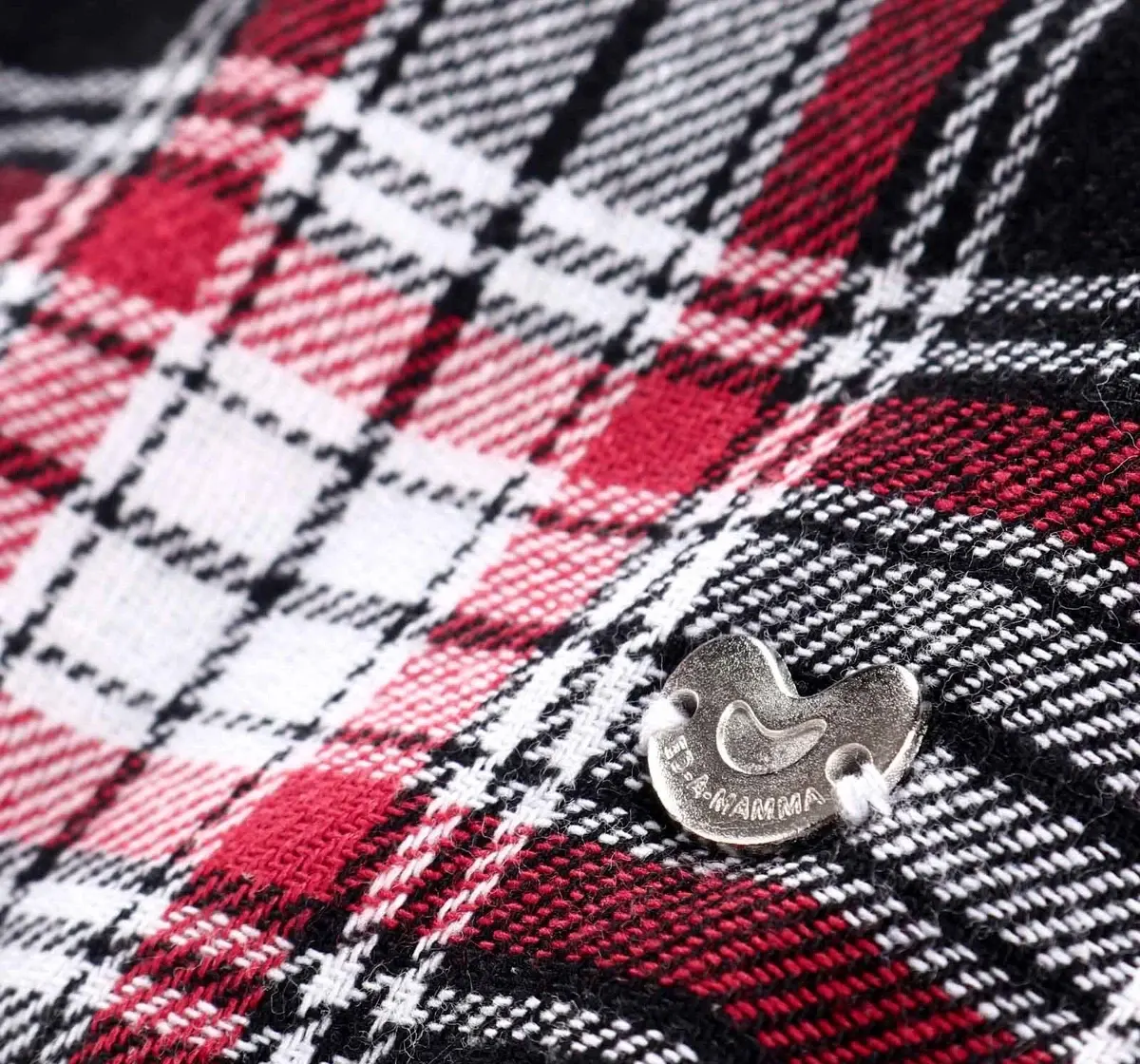 Girls Checks Poncho - Red