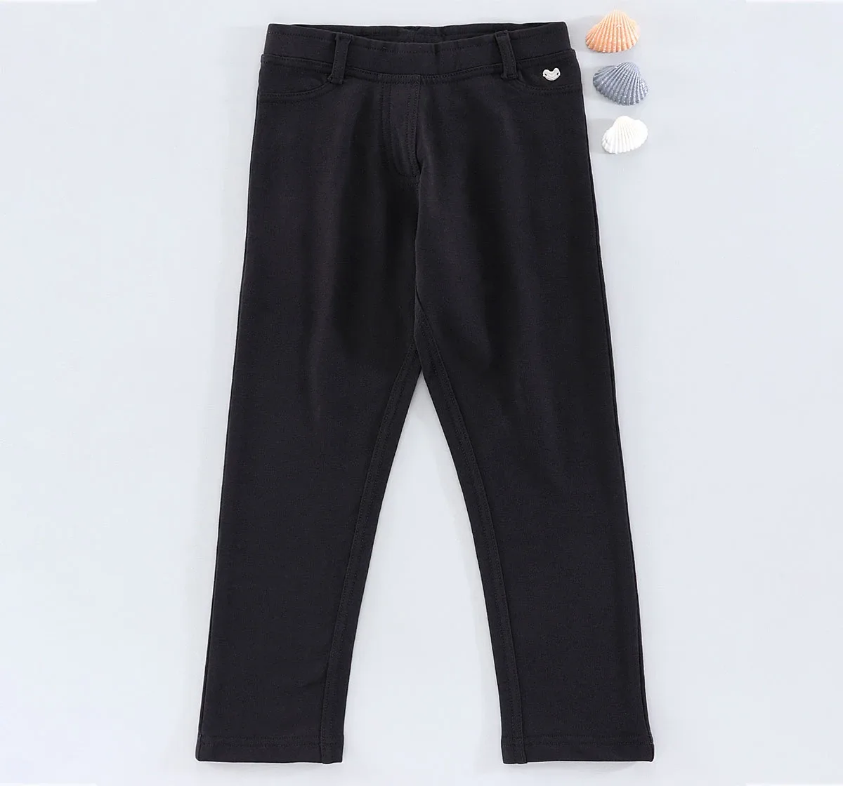 Girls Slip On Treggings - Black