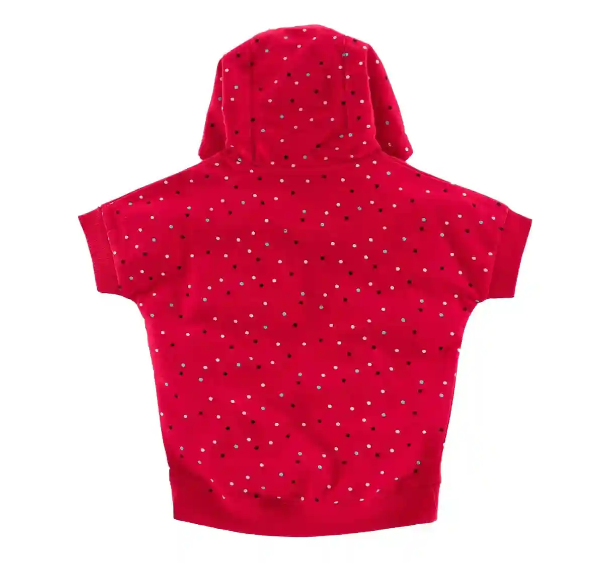 Girls Polka Print Hoodie Sweat Shirt - Red
