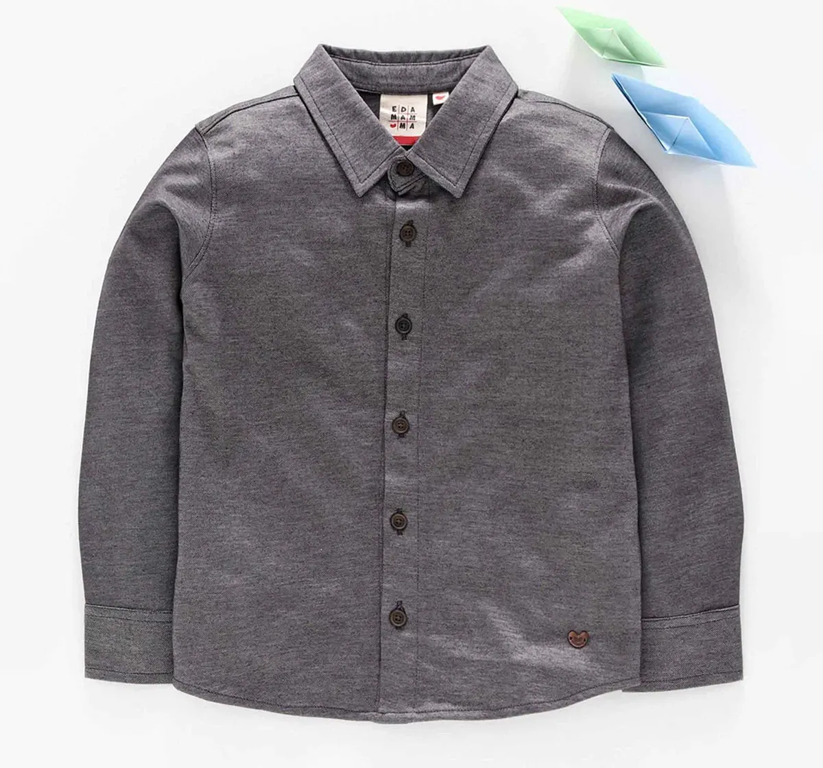 Boys Knit Shirt - Dark Grey