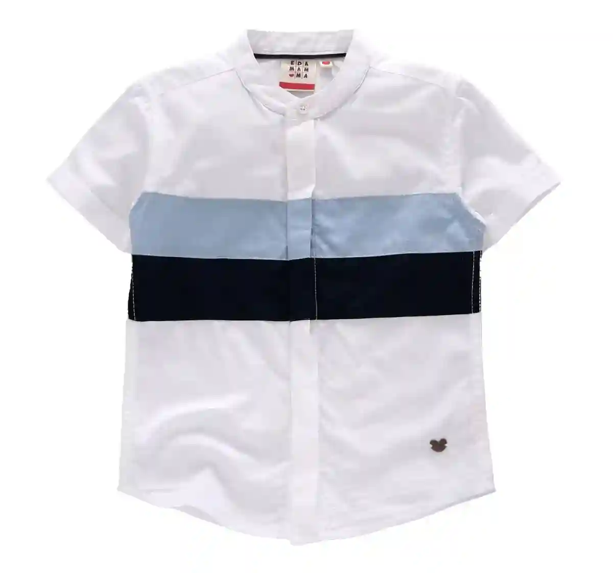 Colour Blocked Cut-N-Sew Shirt - White