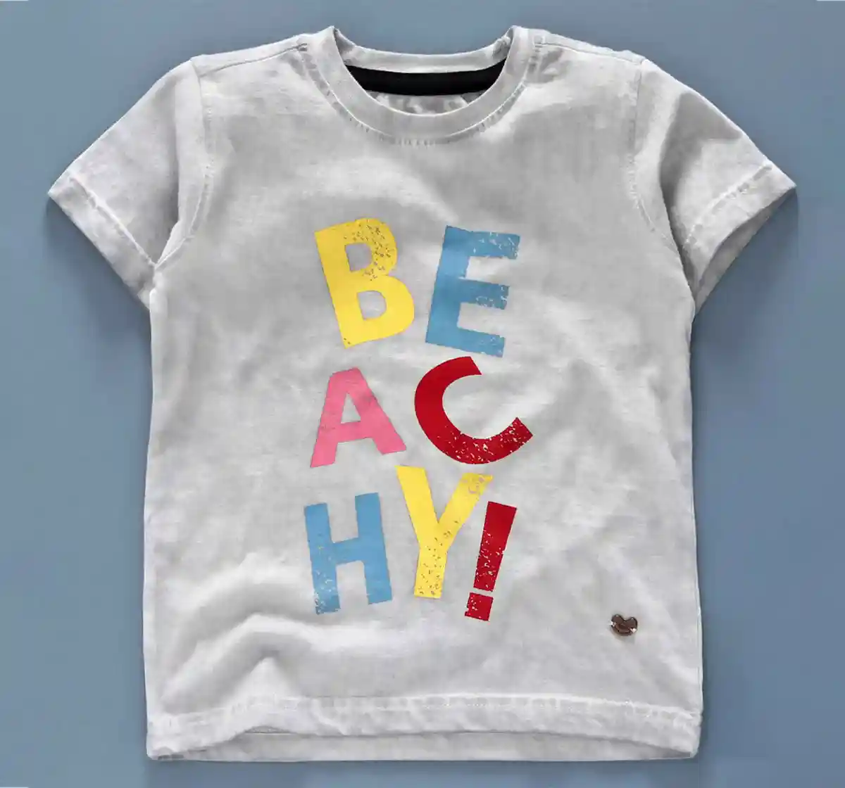 Boys Overdyed Graphic Tee - Grey